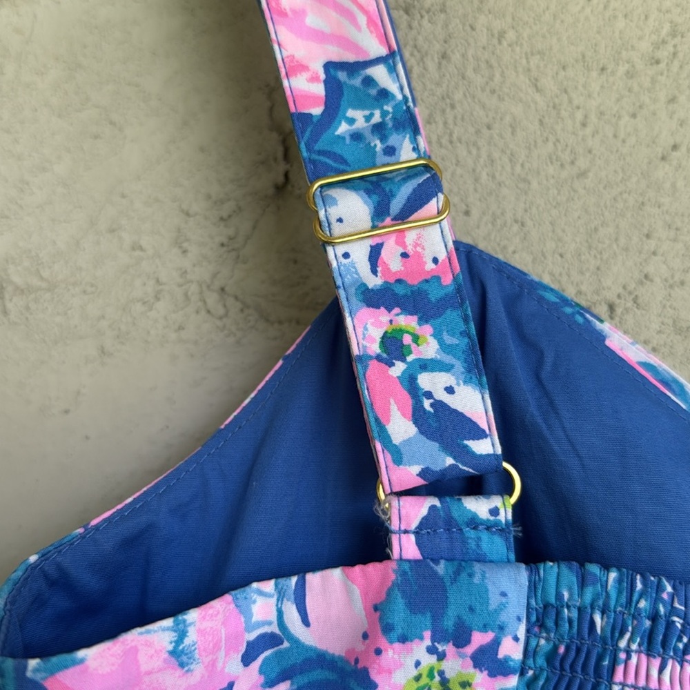 NWT Lilly Pulitzer Rocko Cotton Romper in Blue Tang Sitting Seaside Size 8 - Picture 8 of 16